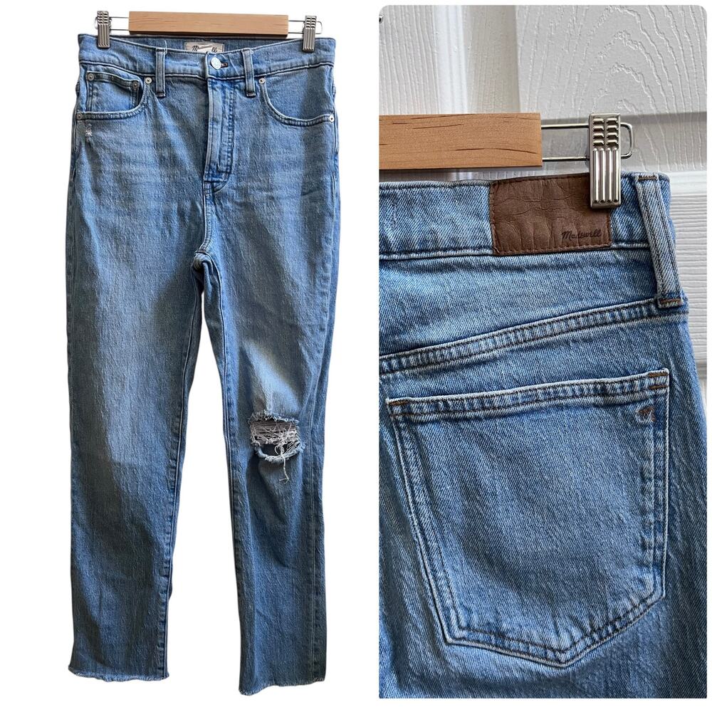 Madewell The Perfect Vintage Size 28 Jean Distressed Tall 26.5 Inch Inseam